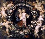 Madonna in Floral Wreath Peter Paul Rubens